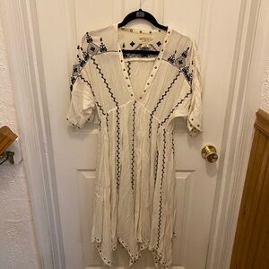 Denim & Supply Ralph Lauren Cream Top with Black Embroidery